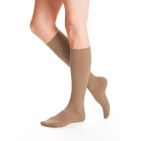 Duomed Advantage almond-colored knee-high compression stockings