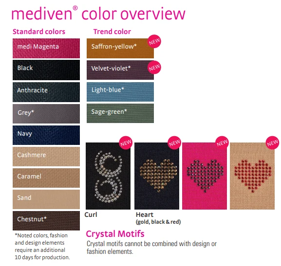Mediven Mondi 350 · leg manufacturer fabric color guide