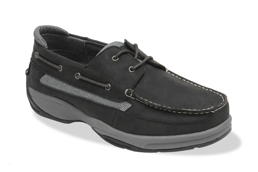 Manufacturer example: Ped-Lite Oliver in black with laces. Strap closures and other colors are also shown by the manufacturer.