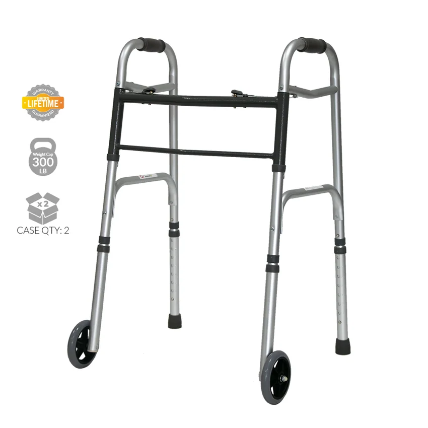NOKA folding walker with two front wheels
