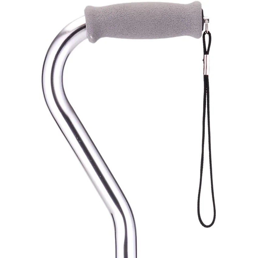 NOVA Offset Cane with Strap, Silver
