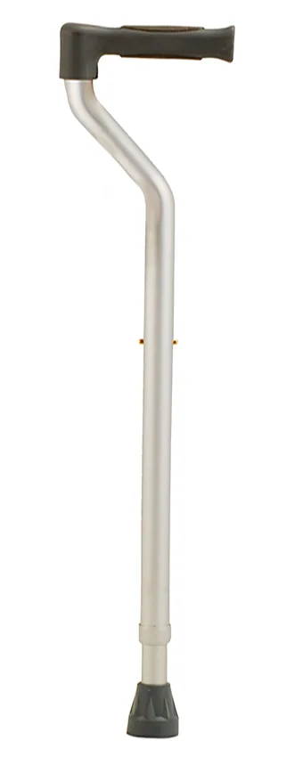 NOVA Extra Tall Walking Cane with Offset Handle with Reflector, Silver