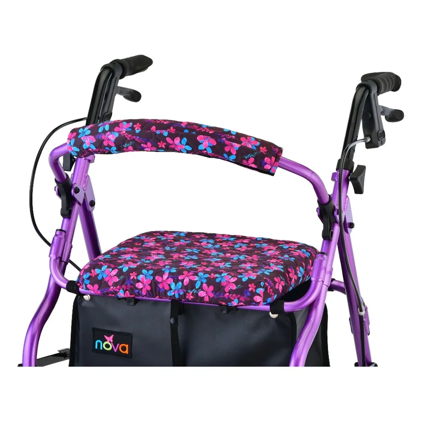 NOVA Seat and Back Cover For Rolling Walkers - Garden Flowers