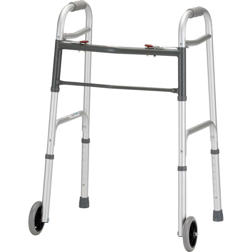 NOVA Folding Walker With 5" Wheels 2 Button Standard