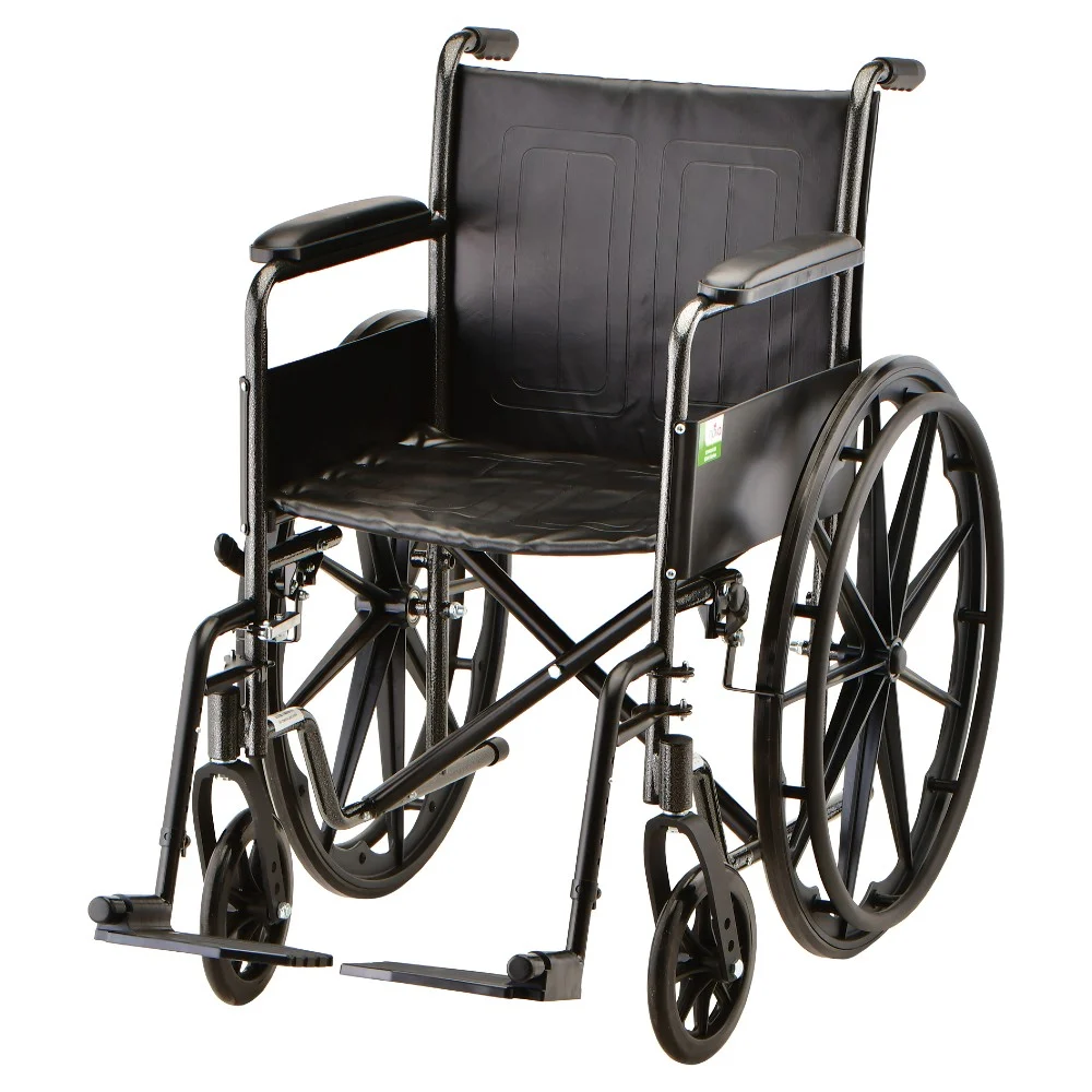 NOVA Hammertone Wheelchair - 18" With Fixed Arm & Swing Away Footrest