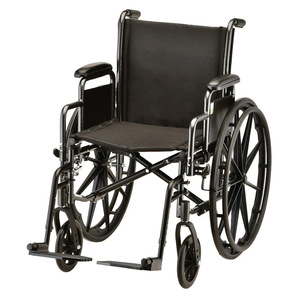 NOVA Hammertone Wheelchair - 18" With Detachable Arms & Swing Away Footrest
