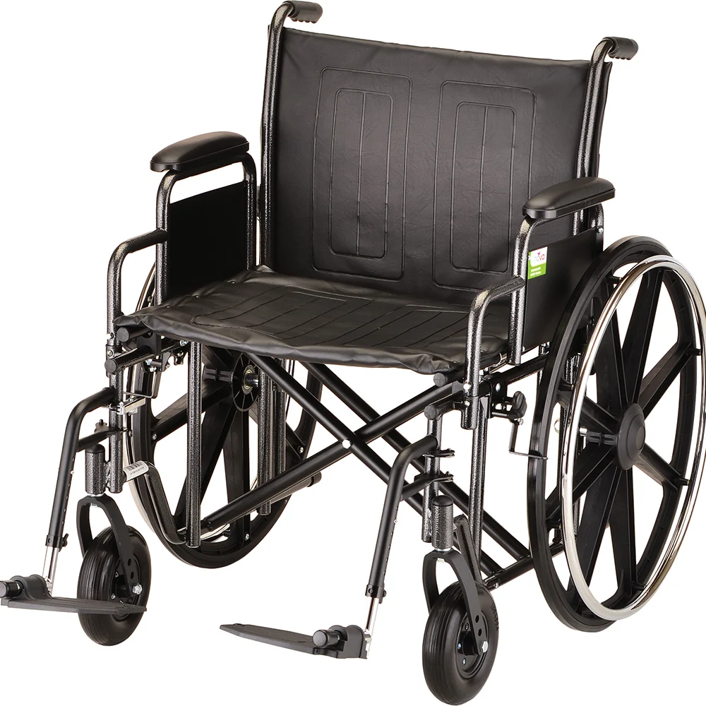 NOVA Hammertone Wheelchair - 24" With Detachable Arms & Swing Away Footrest