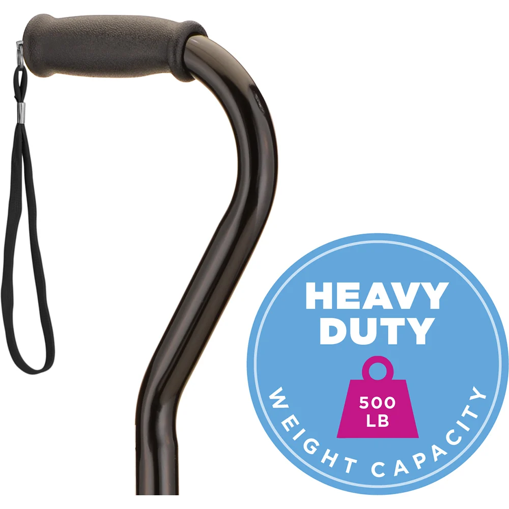 NOVA Bariatric Quad Cane Large Base With Offset Handle - Black