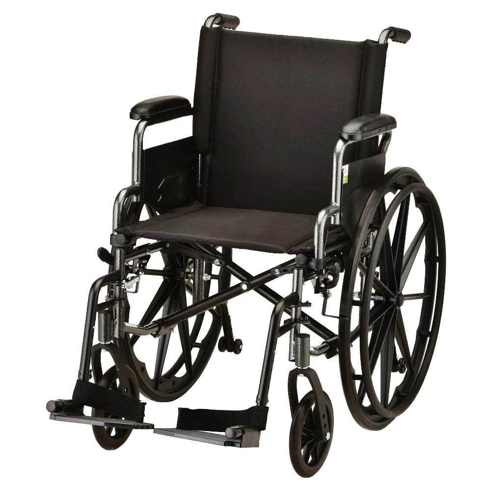 NOVA Hammertone Wheelchair - 18" Lightweight With Flip Back Detachable Arms & Swing Away Footrest