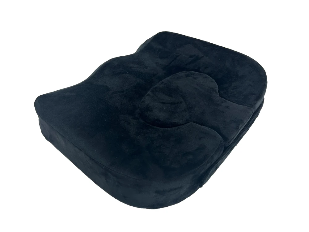 Dark contoured Allman seat cushion with a removable center opening